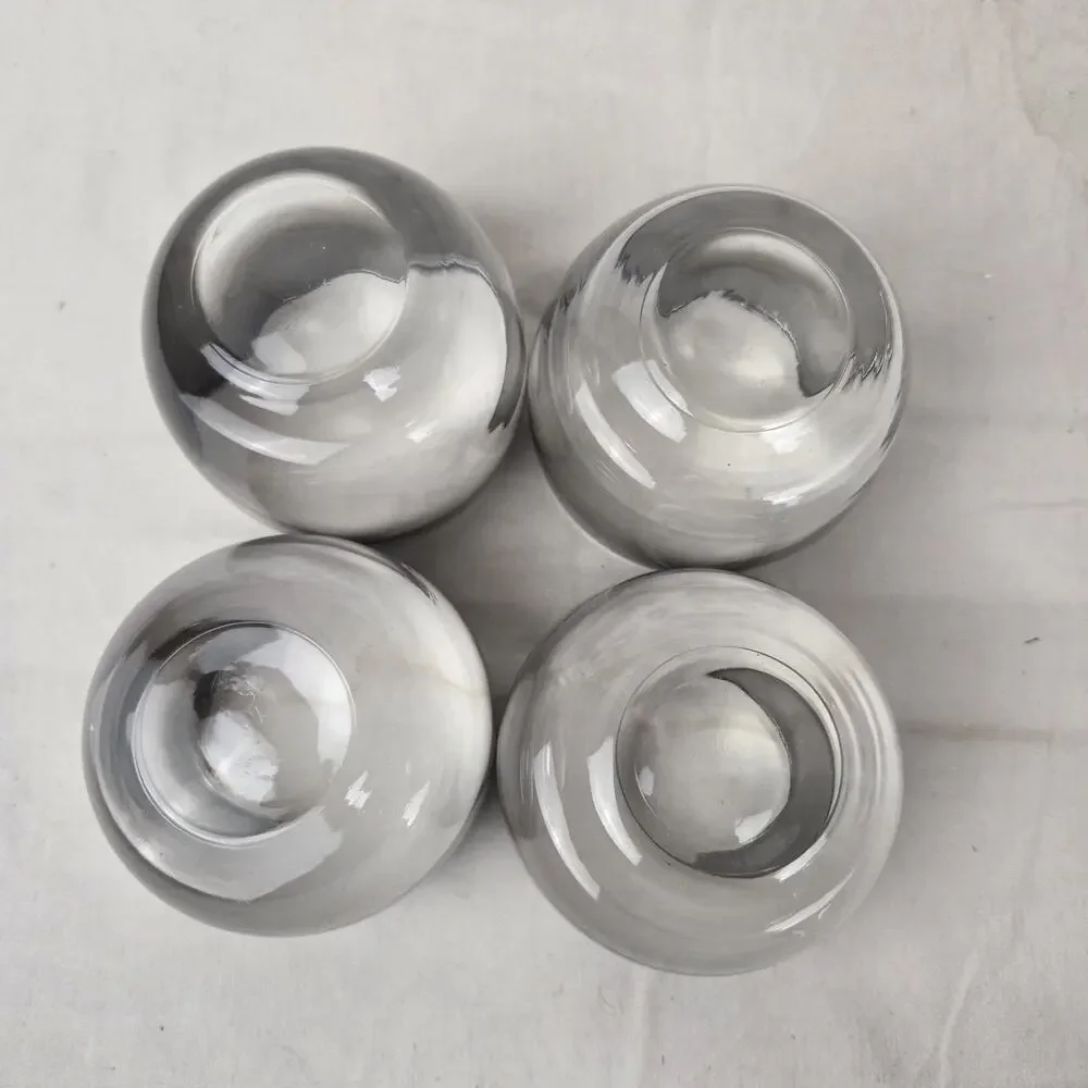 Vintage 1950s Lusterware Dorothy Thorpe Silver Fade Roly Poly Glasses Decanter